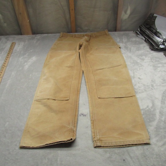 Carhartt Double Knee Pants Men 32x30 Brown Canvas Carpenter Loose Relax Boot VTG
